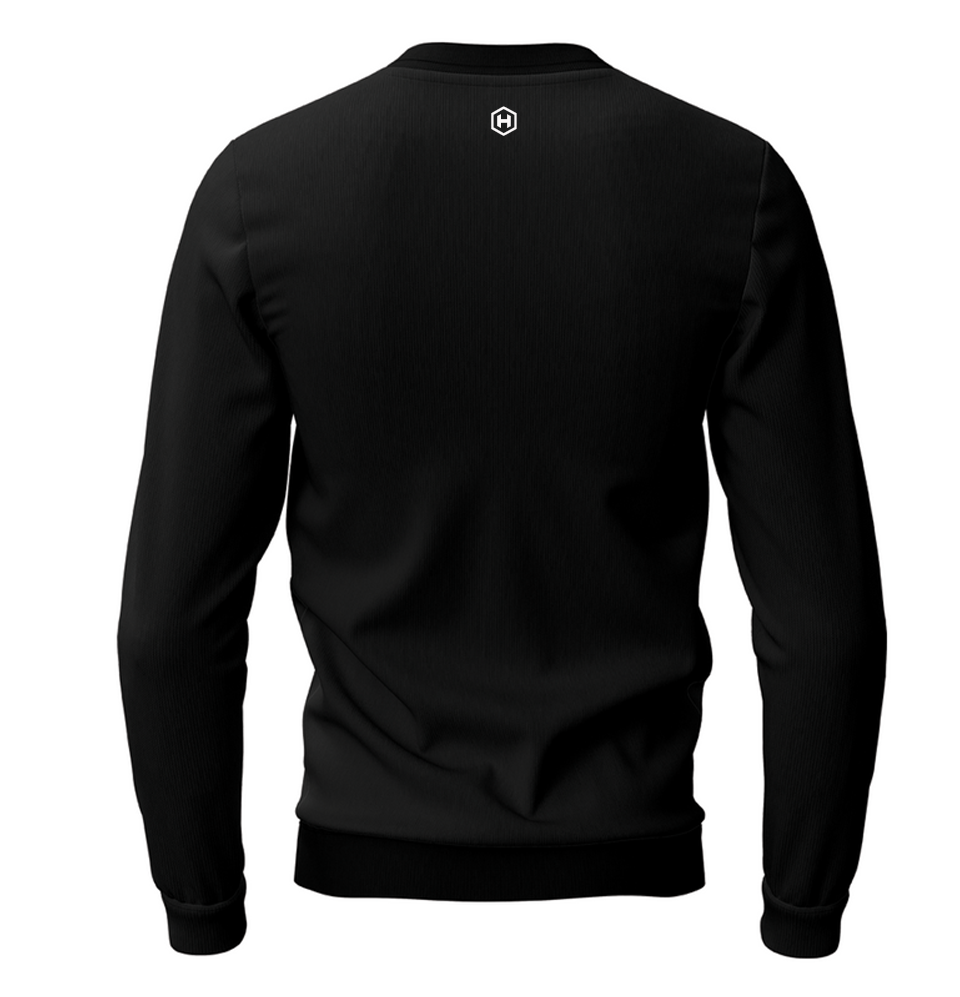 SUPAHUMN Black Pullover Sweater Mens - Back View - Custom Fitness Apparel South Africa